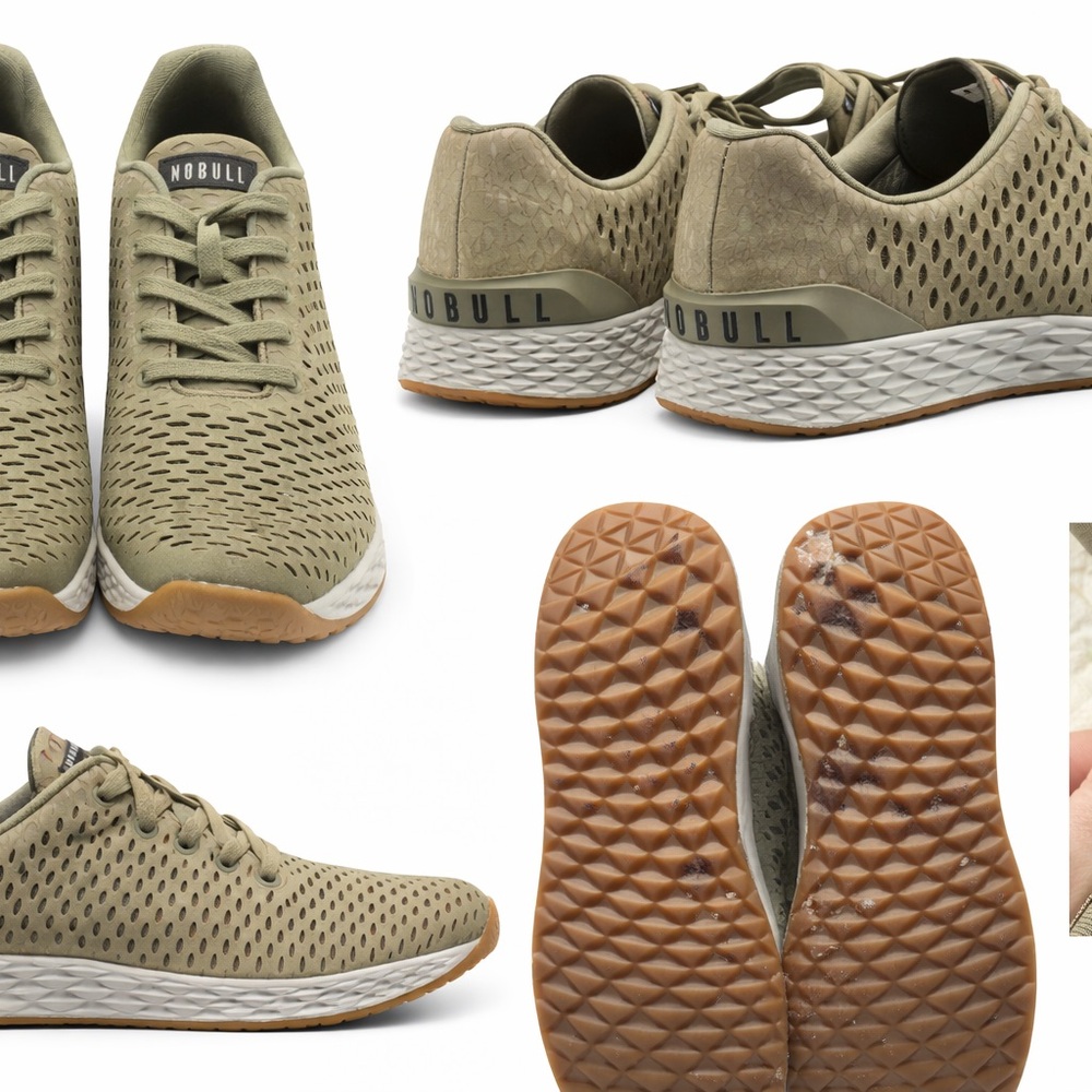 NOBULL Olive Green Perforated Trainer with Gum Outsole